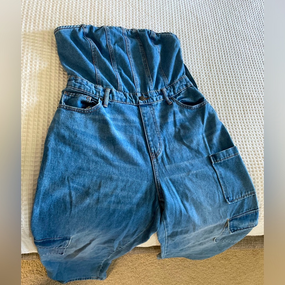 Wild Fable Pants & Jumpsuits | Women's Tube Cargo Denim Jumpsuit -